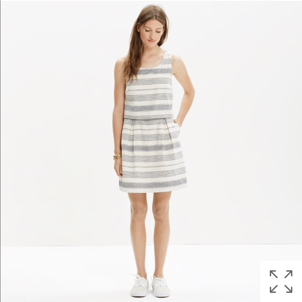 Madewell striped open-back overlay dress size 0